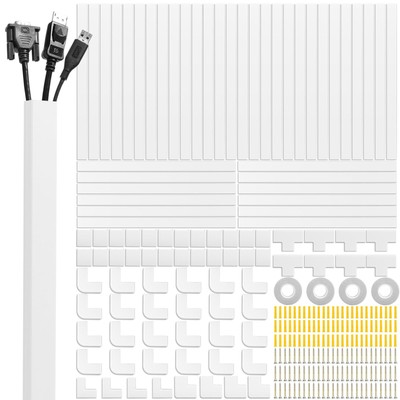 Cord Cover Raceway Kit, 628 in Cable Cover Channel, Paintable Cord Concealer ...