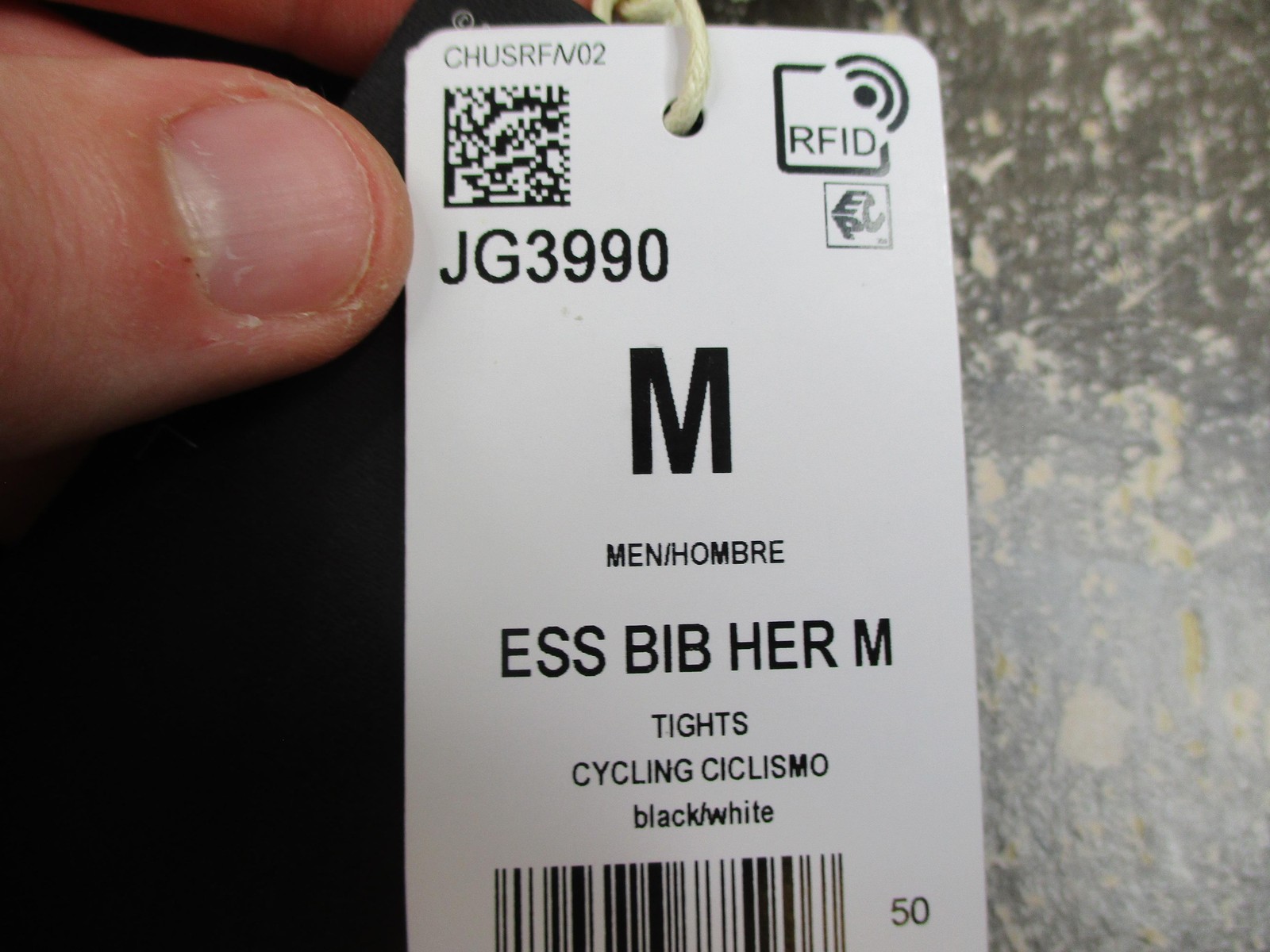 Adidas ESS Bib Her M Cycling Club Tights Mens Medium Black White Padded NWT