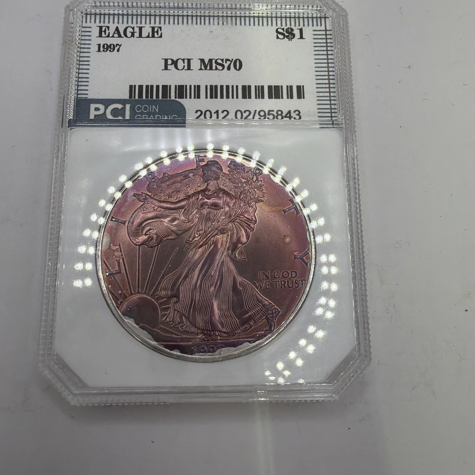 1997 American Silver Eagle $1 PCI MS70 Beautiful Toner - Image 3 of 4