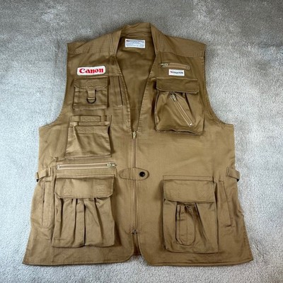 Fuji Photo Film USA Photography Vest Men's XL Tan Canon Fujifilm