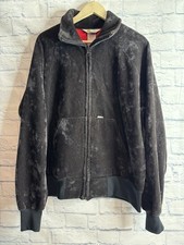 Vintage Carhartt 754T Velour Feel Fleece Lined Jacket USA Made Black Mens Sz L