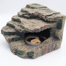 Turtle Basking Platform Habitat Hiding Cave Reptile Habitat Climbing Resin Fi...