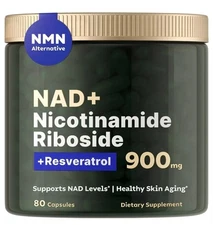 NAD+ Supplement for Anti-Aging Energy Focus & Nicotinamide Riboside Resveratrol
