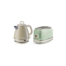 PACK ARIETE 1 Bouilloire Electrique 1L Sans Fil Vintage Beige + 1 Grille-pain 2 