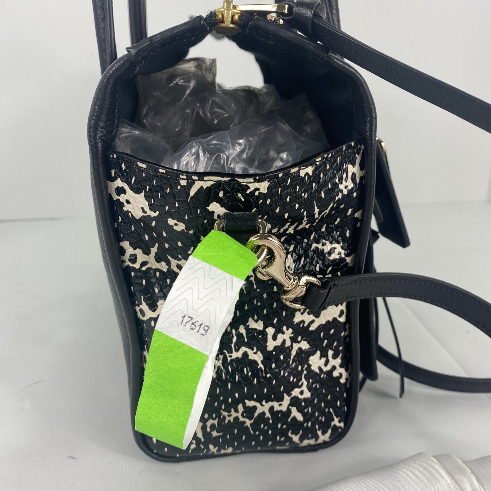 Coach Mini Riley Bleecker Bag Python Embossed Bla… - image 8