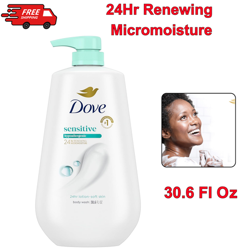 Dove Sensitive Skin Body Wash, Hypoallergenic, Moisturizing, Sulfate-Free, 30.6 - Picture 12 of 12