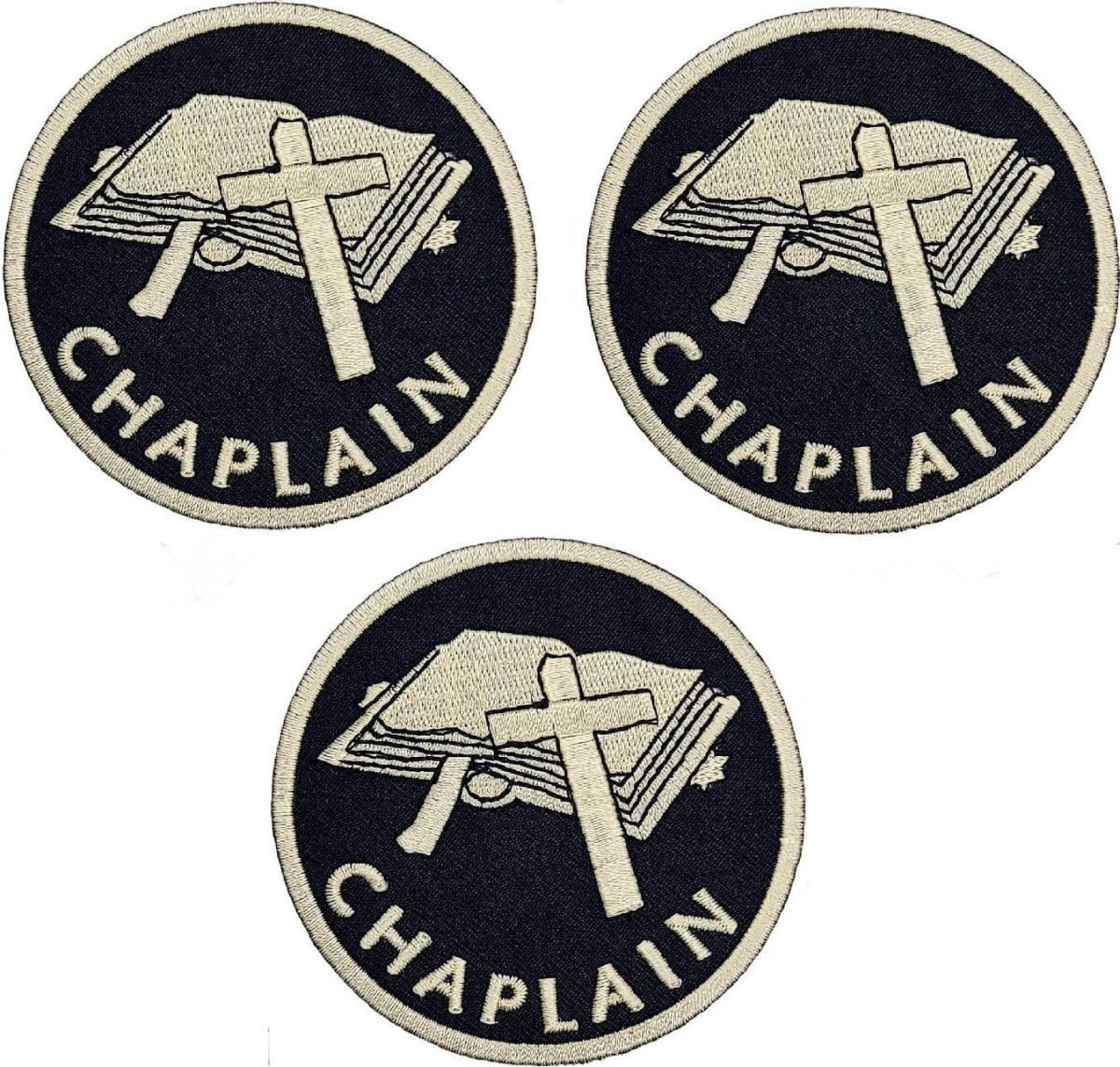 CHAPLAIN CHRISTIANS EMBROIDERED PATCH | 3PC Bundle iron On Sew 3