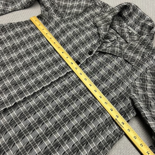 Habitat Top Womens L White Black Geometric Shirt Jacket Button Up Casual - Picture 8 of 9
