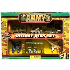 Ja-Ru Inc. Army Vehicle 28 Piece Play Set Die-Cast Vehicles With Accessories