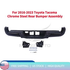 New Black Steel Rear Bumper Assembly W Sensor Holes For 2016-2023 Toyota Tacoma