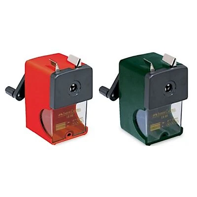 Faber Castell Table Top Pencil Sharpener with Desk Clamp | Green / Red - Image 1 of 4