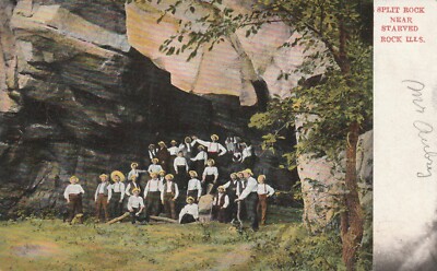 Split Rock Near Starved Rock Illinois Posting souvenir Antique Postcard
