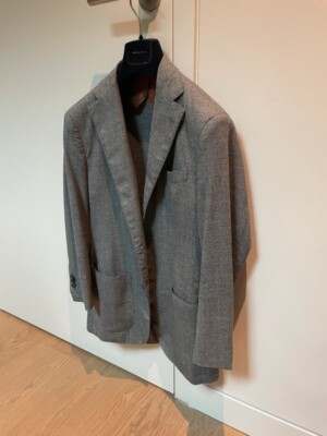 Jacke Gr. 46 IT BARBA Napoli Made in Italy 100% Lana Grigio Jacke grau