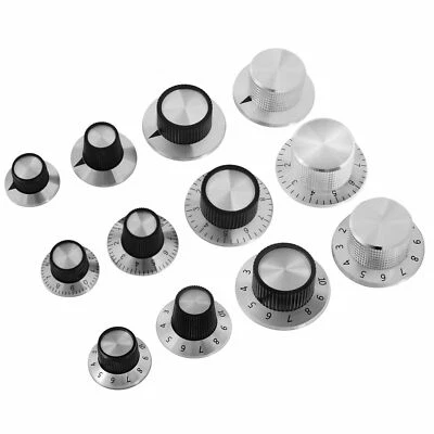 ONPIRA Potiknopf Drehknopf Reglerknopf Potentiometer ALU Schwarz 6mm Achse Aluminium