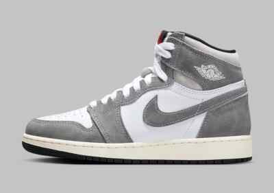 新品 24.5 FD1437-051 Nike GS Air Jordan 1 GS Brand New Air Jordan 1 Retro High 'Washed Black' Sneakers