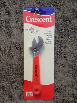 AC-16CV Crescent 6'' Chrome  Adjustable Wrench, Cushion Grip - Crestoloy (EC5)