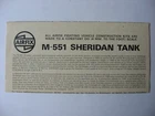 OO HO M511 SHERIDAN TANK AIRFIX INSTRUCTION SHEET