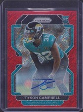 2021 Panini Prizm Red Shimmer Rookie Tyson Campbell Auto #384! SSP 05/35!