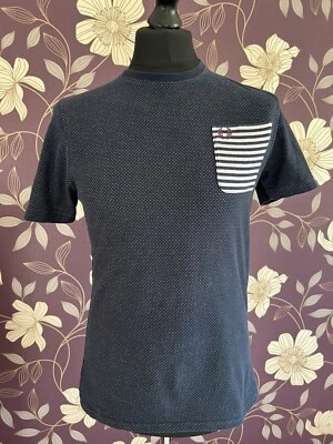 Mens Fred Perry Polka Dot Pocket T Shirt Blue Size Medium - Image 1 of 4