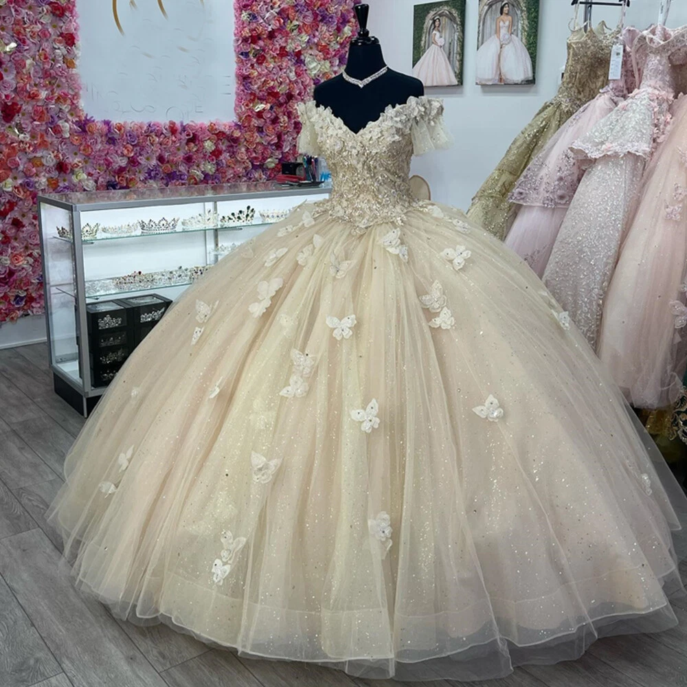 champagne quince dress