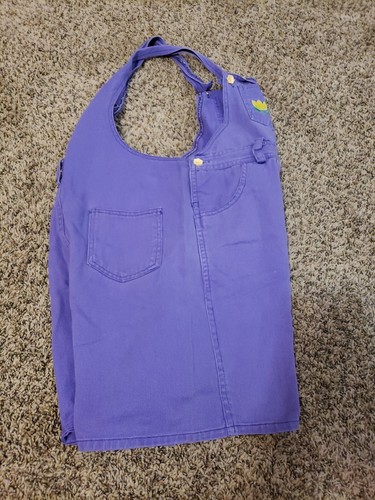 Vintage YOUNG HEARTS Girl's Denim Overall shorts Size 14 Cotton Purple Easter - Picture 11 of 11