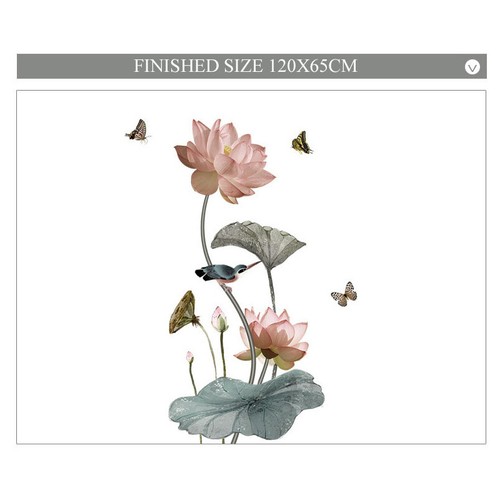 Decor DIY Large Selfadhesive Decal Art Mural Vinyl Lotus Flower Wall