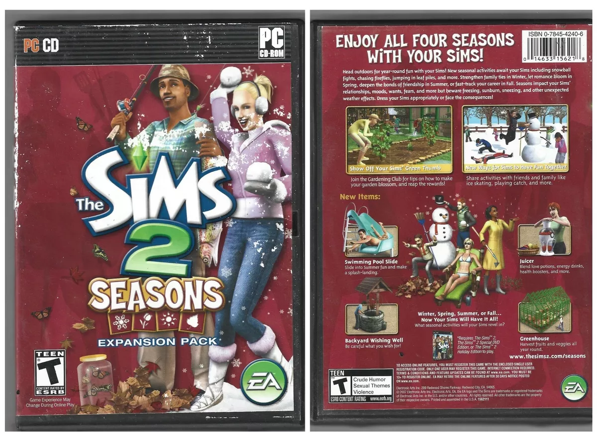 The Sims 2 Seasons Expansion Pack PC CD-ROM Game-Good-Free Shipping