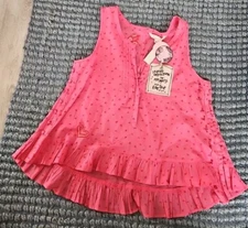 NWT ODD MOLLY HOT PINK DEVOTION HEART BLOUSE SIZE MEDIUM (2)-RETAIL $161
