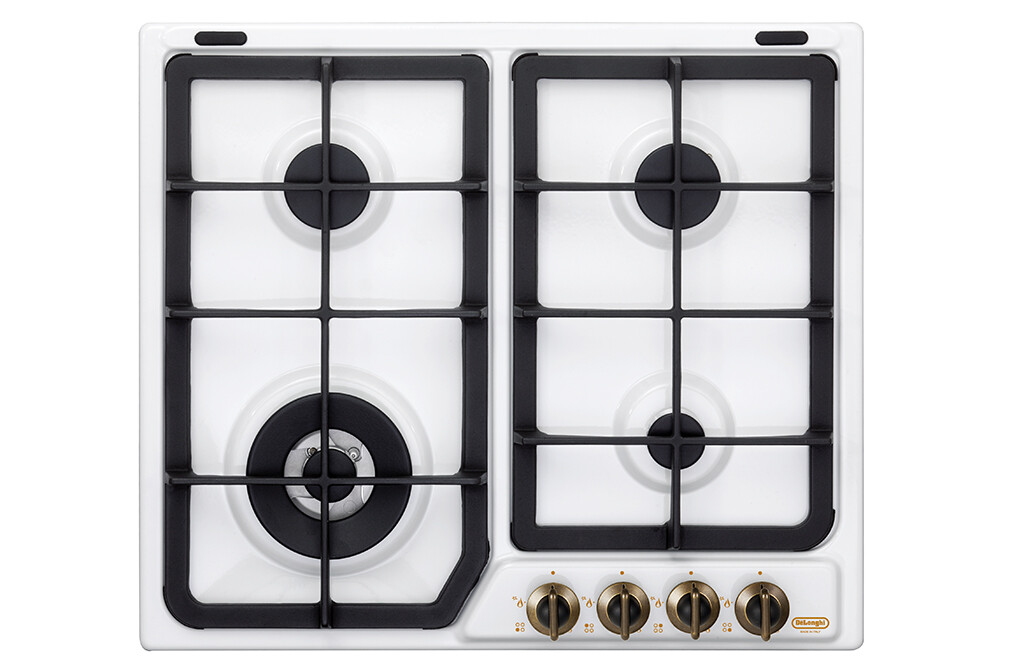 De Longhi BF 46 PRO Piano Cottura da Incasso 60 cm, Comandi Frontali, BIANCO