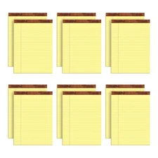 8.5 x 11.75 Legal Pads, 12 Pack, The Legal Pad Brand, Wide Ruled, Yellow Pape...