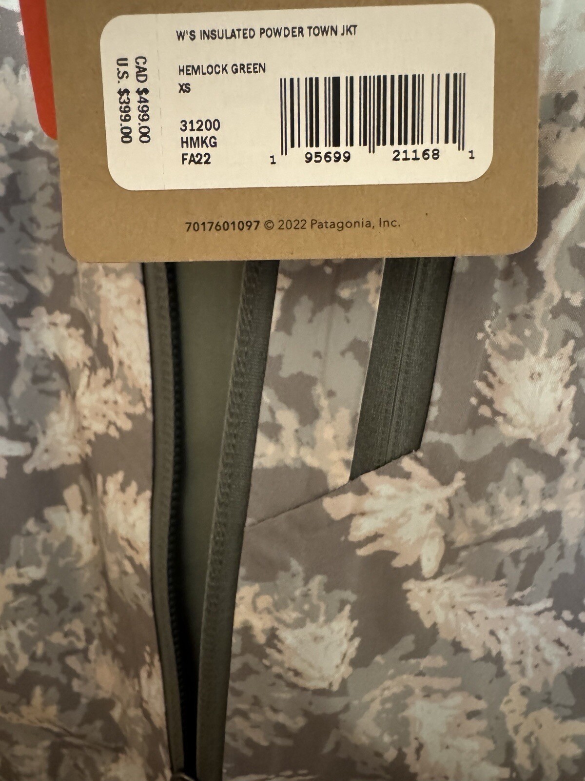 Patagonia $399 Womens XS Insulated Powder Town Full-Zip Jacket Hemlock Green NEW thumbnail 4