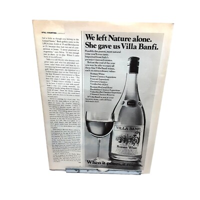 1977 Villa Banfi Roman Wine vintage Left Nature Alone Print Ad