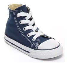 Converse Shoes Boys Toddler Size 7 High Top Navy Blue White Lace Up Sneakers