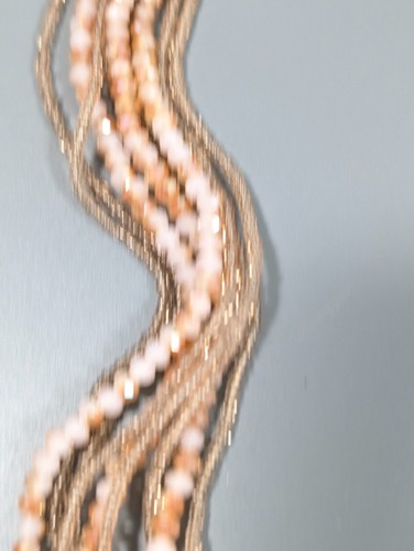 Boho Beachy Coastal Beige Brown Glass Faceted Bead Multi Magnetic Clasp Necklace - Picture 9 of 10