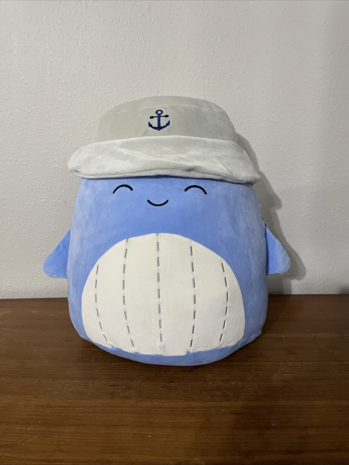 Squishmallows 16 Inch Samir The Blue Whale With Sailor Hat Christmas 2024