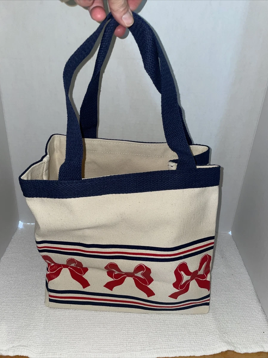 New Jennings Gordon Designer Red Blue and Beige Canvas Tote Bag eBay