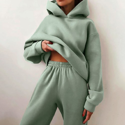 2PCS/SET Women Hooded Tracksuit Sweatshirt Hoodies Joggers Sport Gym Lounge Wear - Picture 24 of 25
