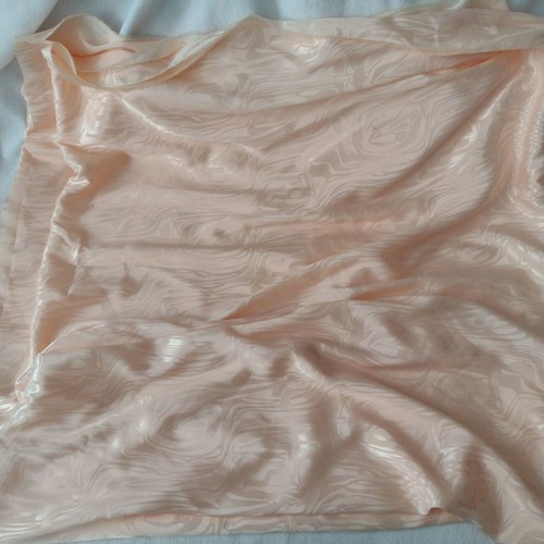 Peach Satin Jacquard Fabric 44" W x 2.5 Yds Zebra Stripe Tonal Vtg 80s - Picture 3 of 5