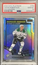 2020-21 O-Pee-Chee Platinum Jason Robertson #159 Aquamarine Rookie /499 PSA 10