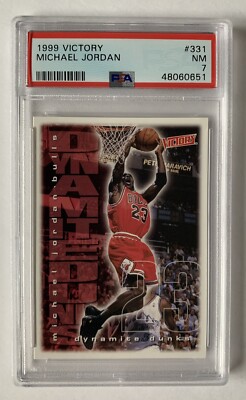 1999-2000 Victory MICHAEL JORDAN Dynamite Dunks #331 PSA 7