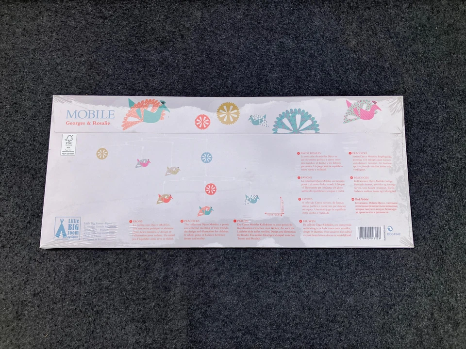 Peacocks mobile Djeco Little Big Room nursery NEW SEALED snowflakes hanging - Image 2 of 4