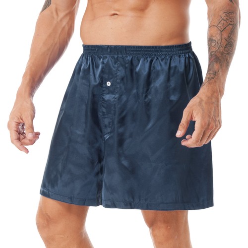 Men Shorts Silk Satin Boxer Pajamas Shorts Sleepwear Underwear Sleep Shorts - Picture 53 of 94