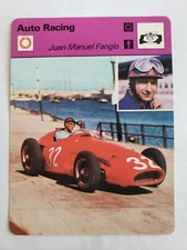1977 JUAN MANUEL FANGIO AUTO RACING SPORTSCASTER CARD SPORTS ORIGINAL REFERENCE