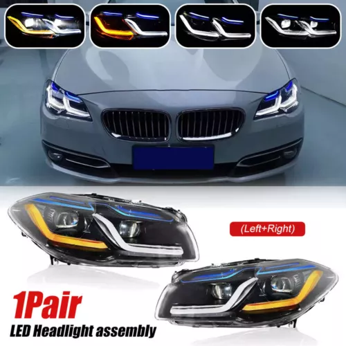 2x Para BMW Serie 5 F10 F11 2011-2013 Xenon HID con Faros LED Adaptativos Modificados - Imagen 3 de 24