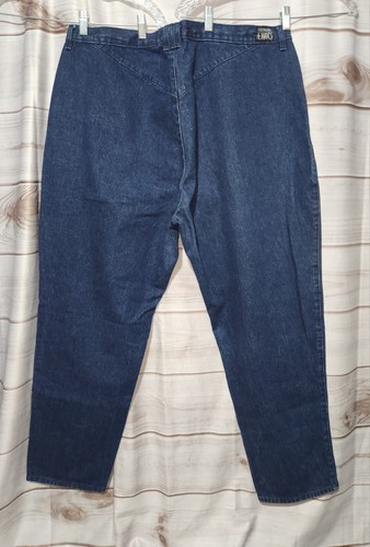 VTG PLUS size 26W Jeans Dark Denim Blue Wash 100% cotton 43x32.5" Western - Picture 8 of 23