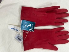 italian red leather gloves cashmere lining by Sim glove Co italy