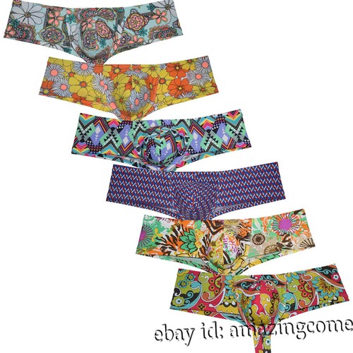Men Colorful Casual Brazilain Boxer Briefs Underwear Cheeky Swim Trunks Thong - Picture 4 of 52