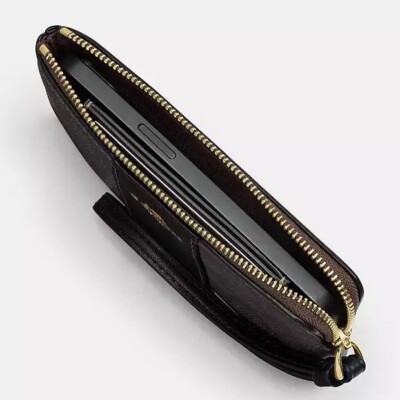NWT COACH Corner Zip Wristlet Heart Lightning Bolt Print