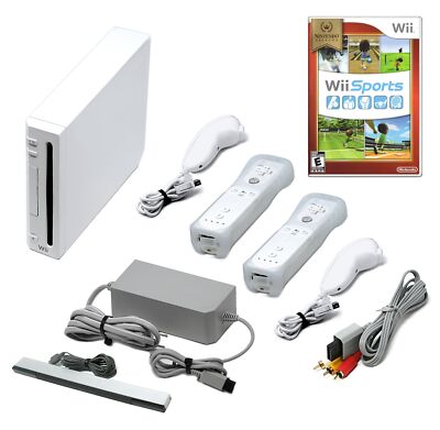 Nintendo Wii Game Console + Pick 1-4 Remotes, Wii Sports, Mario Kart & More, USA