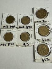 DENMARK 1 &2 KRONE COINS: 1926-1939-1941-1955-1958  LOT OF (7)